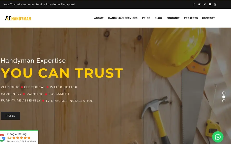 A1 Handyman Singapore website homepage, 4 Oct 2026