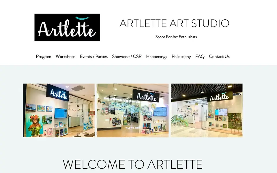 Artlette Art Studio website homepage, 4 Oct 2026