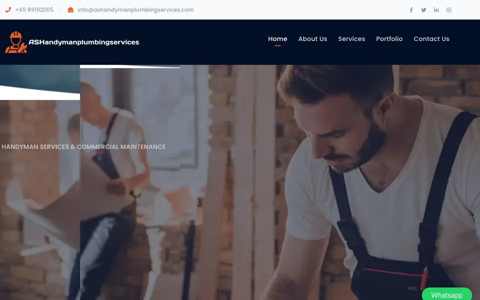 AS Handyman Plumbing Services website homepage, 4 Oct 2026