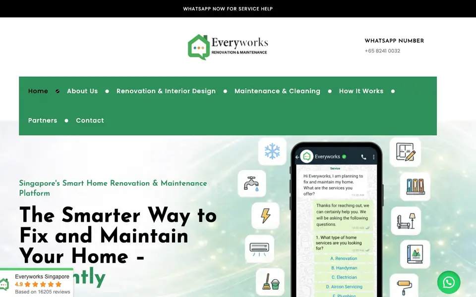 Everyworks Singapore website homepage, 4 Oct 2026
