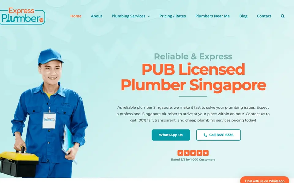 Express Plumber website homepage, 4 Oct 2026