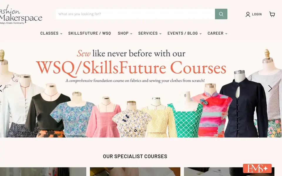 Fashion Makerspace website homepage, 4 Oct 2026