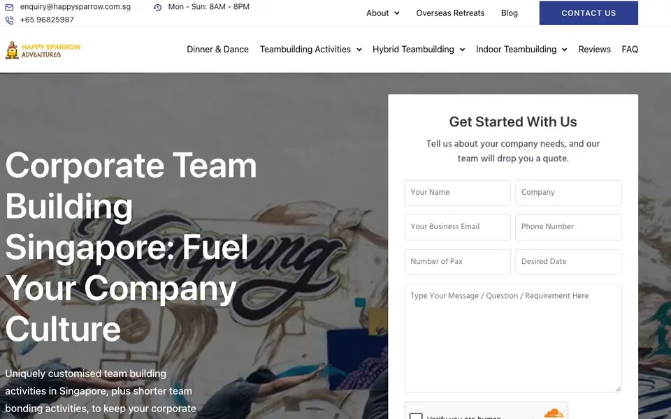 Happy Sparrow website homepage, 4 Oct 2026