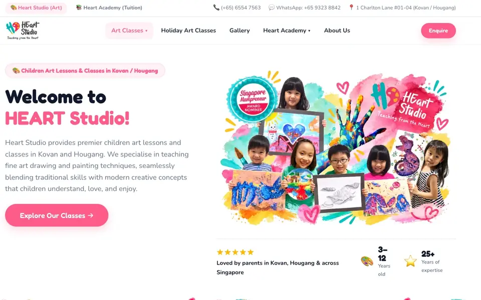 HEart Studio website homepage, 4 Oct 2026