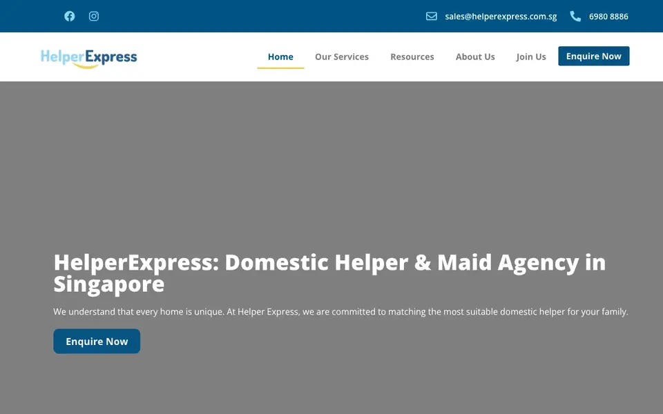 Helper Express website homepage, 4 Oct 2026