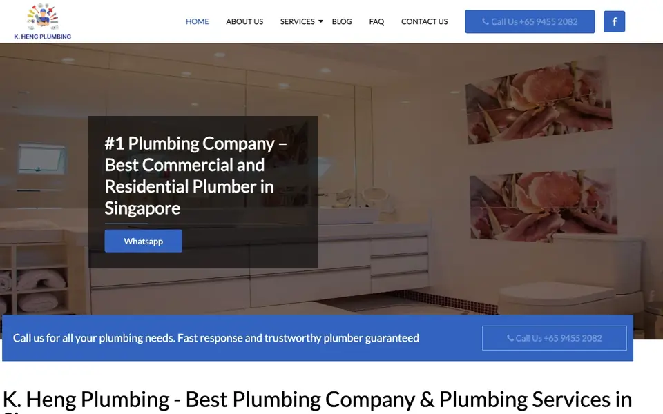 K. Heng Plumbing website homepage, 4 Oct 2026