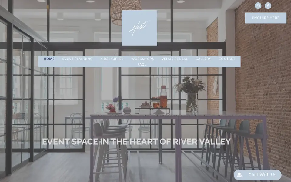 Host Events website homepage, 4 Oct 2026
