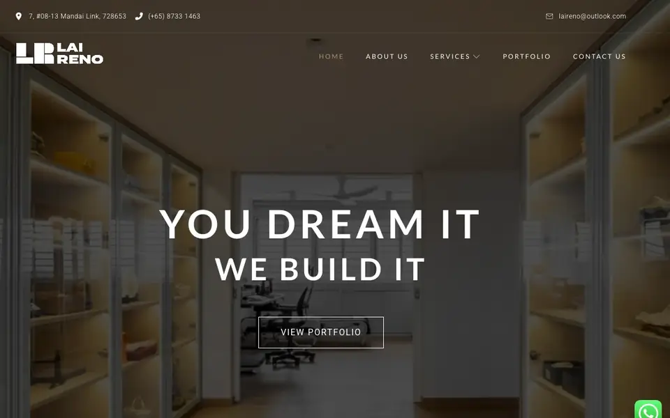 Lai Renovation & Construction website homepage, 4 Oct 2026