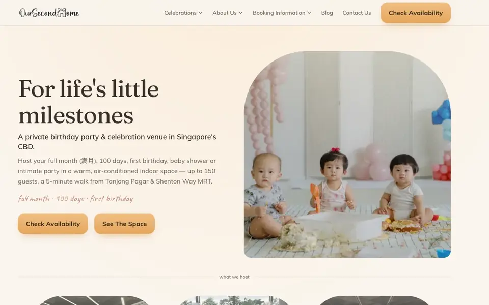 Our Second Home website homepage, 4 Oct 2026