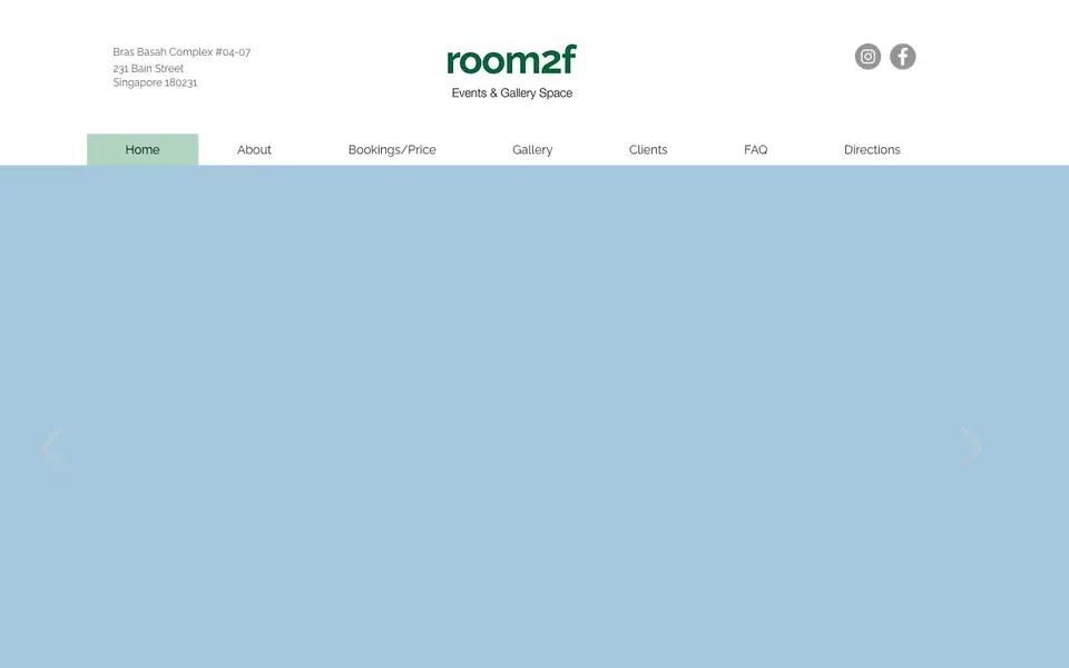 Room2F website homepage, 4 Oct 2026