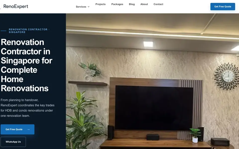 RenoExpert website homepage, 4 Oct 2026