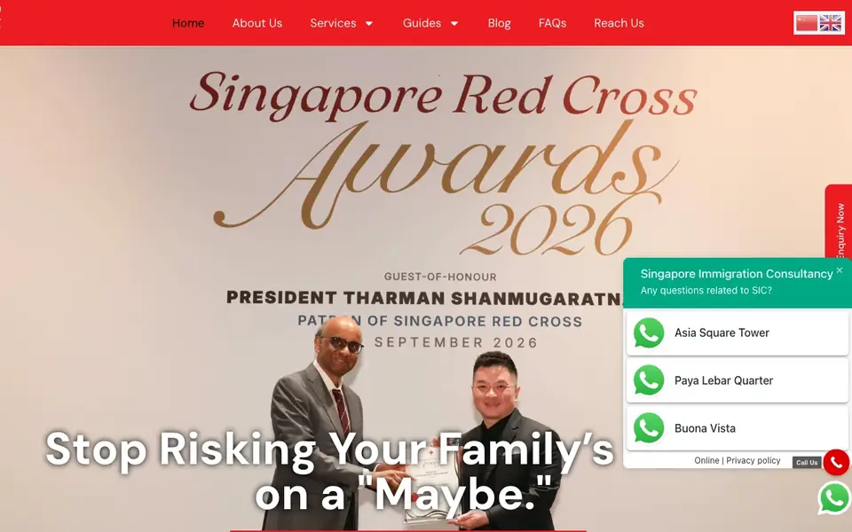 Leading Immigration Consultant – Singapore Immigration Consultancy website homepage, 4 Oct 2026