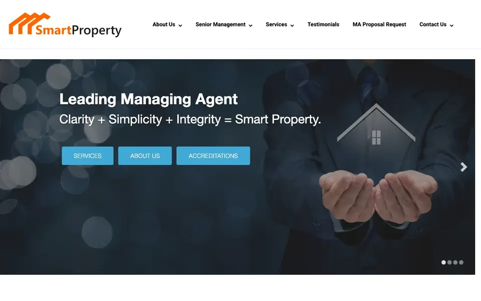 Smart Property Management website homepage, 4 Oct 2026