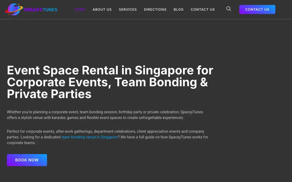 Spaceytunes website homepage, 4 Oct 2026