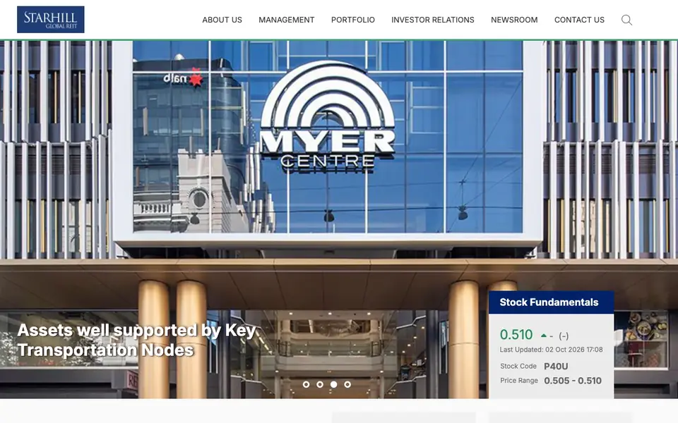 YTL Starhill Global Property Management website homepage, 4 Oct 2026