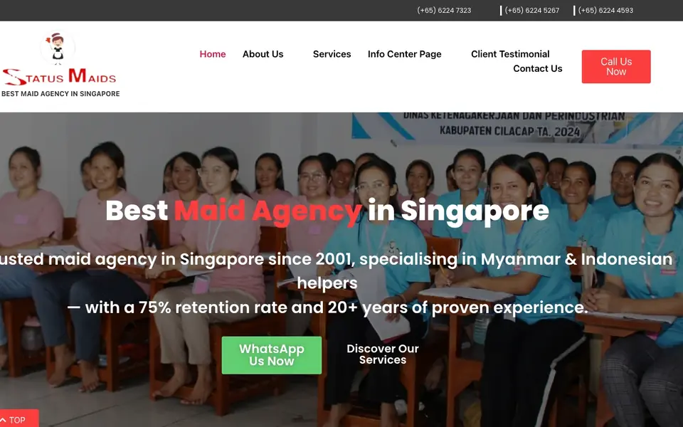 Status Employment Agency website homepage, 4 Oct 2026