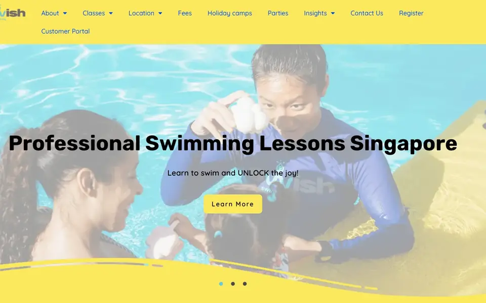 Swish! Swimming website homepage, 4 Oct 2026