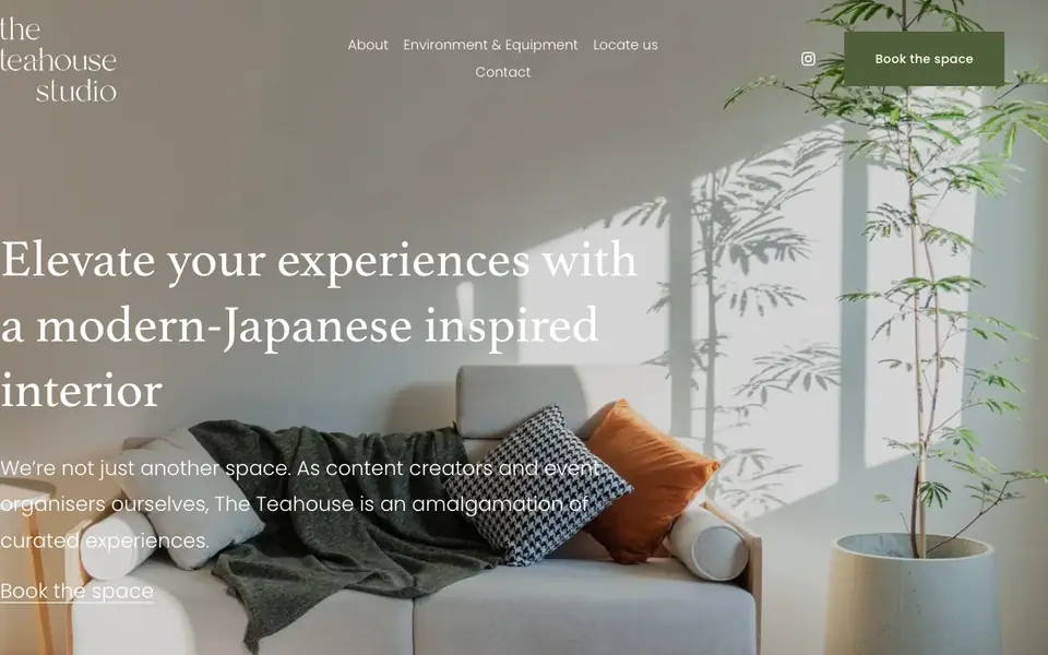 The Teahouse Studio website homepage, 4 Oct 2026