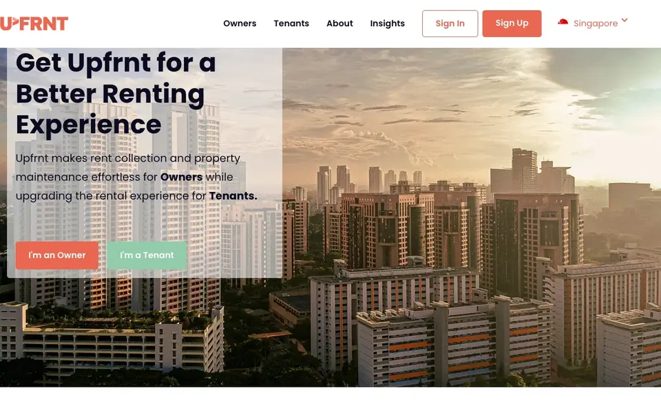 Upfrnt website homepage, 4 Oct 2026