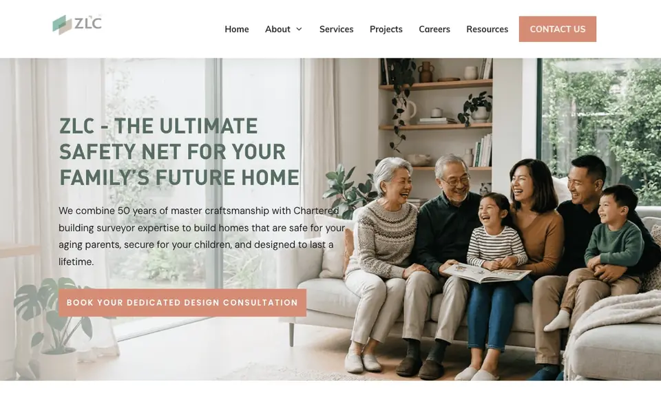 Z L Construction website homepage, 4 Oct 2026